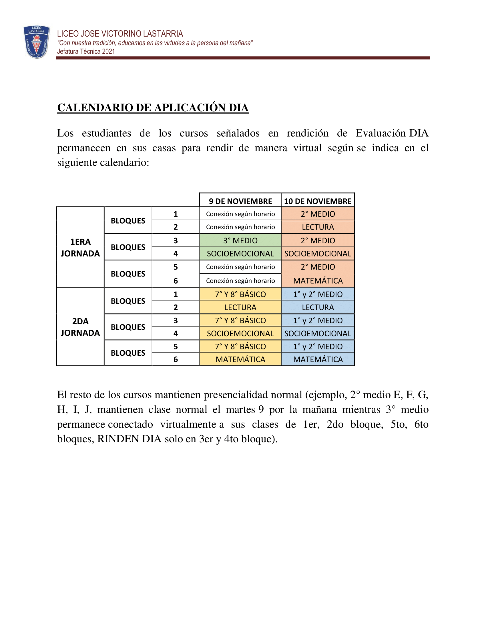 CALENDARIO DE APLICACIN DIA MEDIA 1