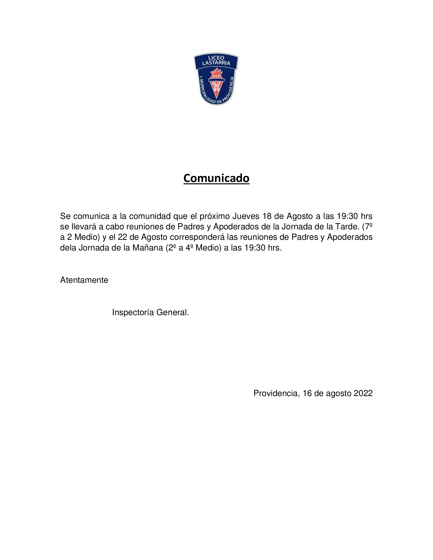 Comunicado reun apoderados